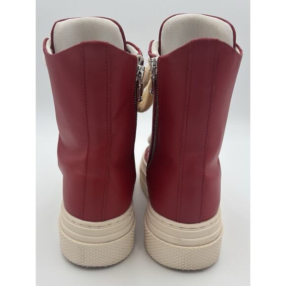 Christian Zerotre CALIPSO 300 Fuxia Leather Red High Top Sneakers Size 37 Italy - Picture 5 of 13